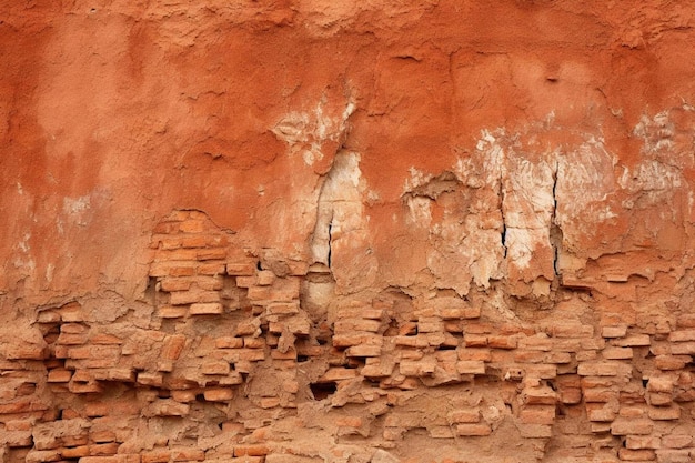 una pared de roca roja con unas pocas piedras pequeñas en el medio