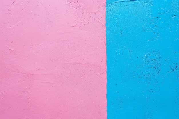 Pared rosa y azul con franja blanca