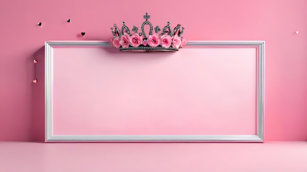 Foto pared rosada con corona