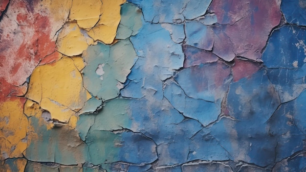 pared rota y dañada de colores