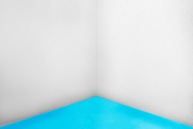 La pared transparente de la esquina azul png