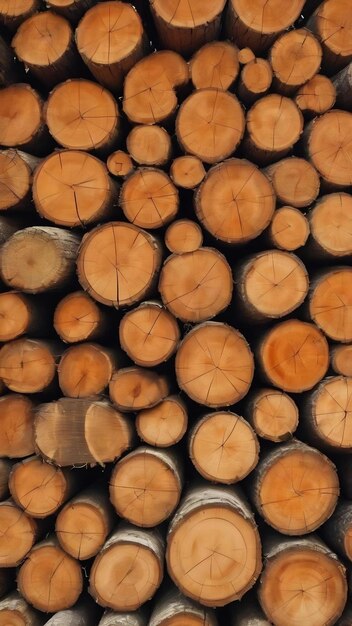 Foto pared de troncos de madera apilados como fondo
