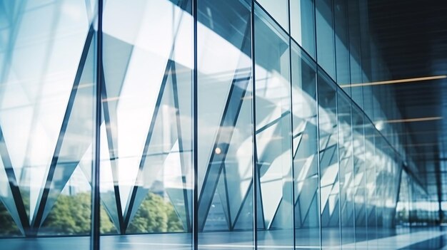 Pared de vidrio borroso de un edificio de oficinas de negocios modernos en el centro de negocios se utiliza como fondo