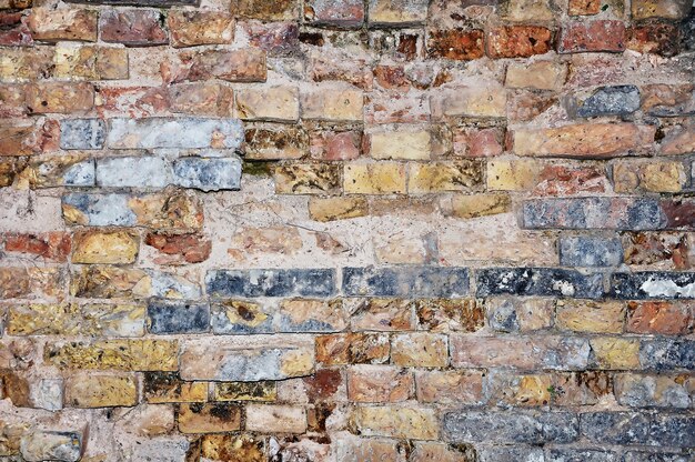 Una pared vieja y característica, brickwall colorido