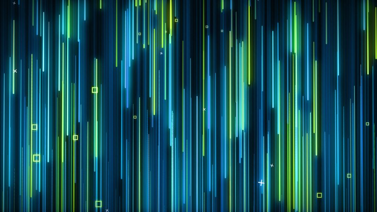 Foto pared de vj animada de neón verde-azul