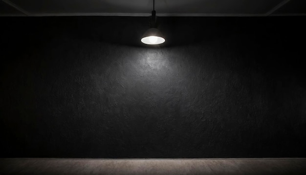 Una pared de yeso negra de fondo de textura Bback con manchas de luz como estandarte de fondo o página