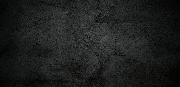 Parede assustadora Fundo de textura de concreto de pedra preta Textura de cimento de horror preto cinza escuro para fundo