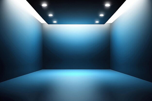 Foto parede azul gradiente estúdio sala vazia fundo abstrato com iluminação e espaço para o seu texto ilustração de estoque