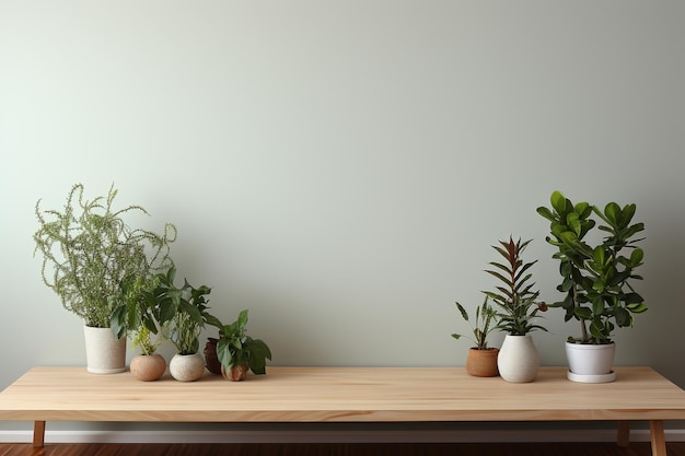 Parede cinza em harmonia com plantas verdes O minimalismo celebra a natureza