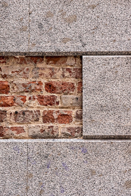 Parede com lajes de granito em tijolos de barro e cimento Fundo de textura de granito vetorial