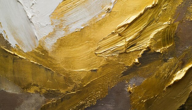 parede de arte texturizada de ouro com pinceladas abstratas e detalhes de faca de paleta evocando calor e