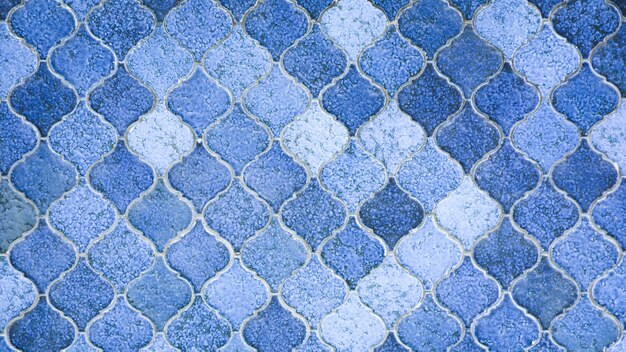 Parede de azulejo azul no banheiro