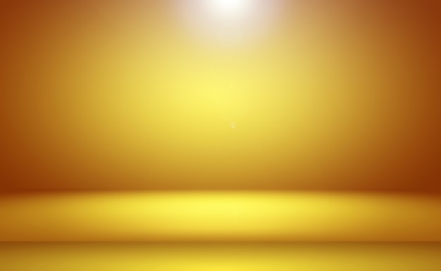 Foto parede de estúdio gradiente de ouro amarelo abstrato de luxo, bem como uso como plano de fundo, layout, banner e apresentação do produto.