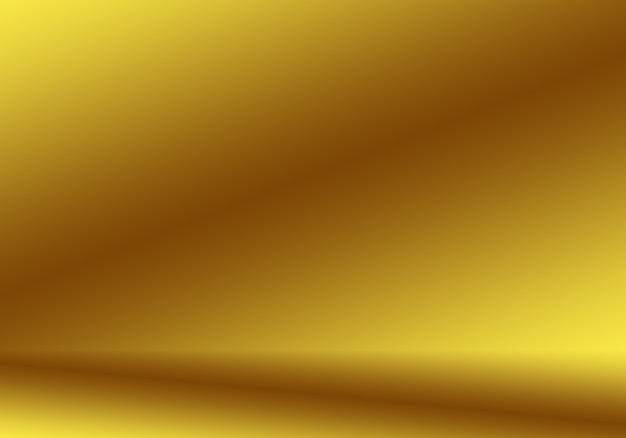 Foto parede de estúdio gradiente de ouro amarelo abstrato de luxo, bem como uso como plano de fundo, layout, banner e apresentação do produto.