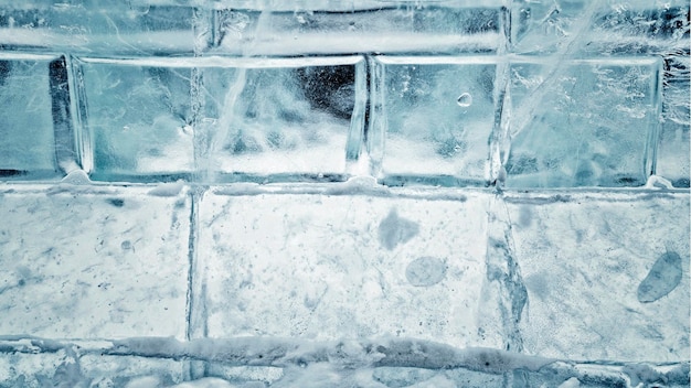 parede de gelo da casa do iglu do Ártico. textura de tijolo de gelo.