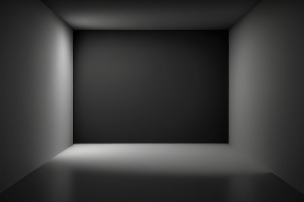 Parede de gradiente preto de luxo abstrato e fundo de sala de estúdio vazio Generative AI