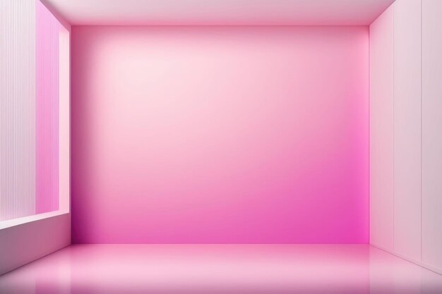 Parede de gradiente rosa luxuosa abstrata e fundo vazio da sala de estúdio IA generativa