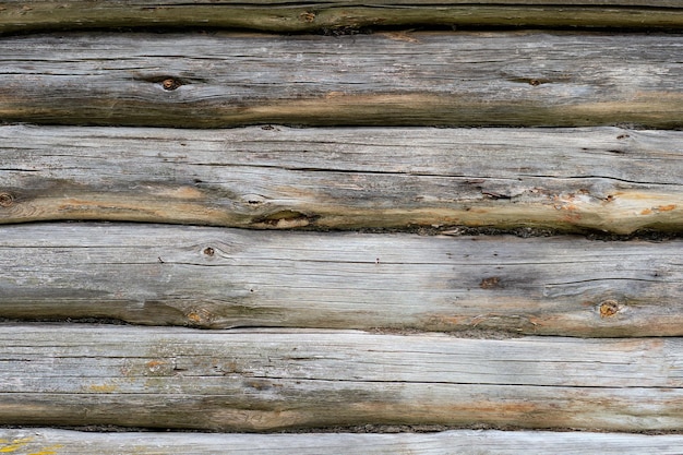 Parede de madeira de logs como uma textura de fundo