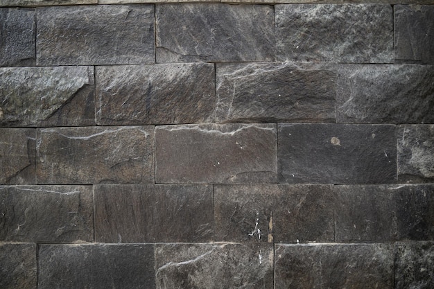 Parede de pedra cinzenta com pedras de diferentes tamanhos, lado moderno, perto da textura de uma parede de pedra