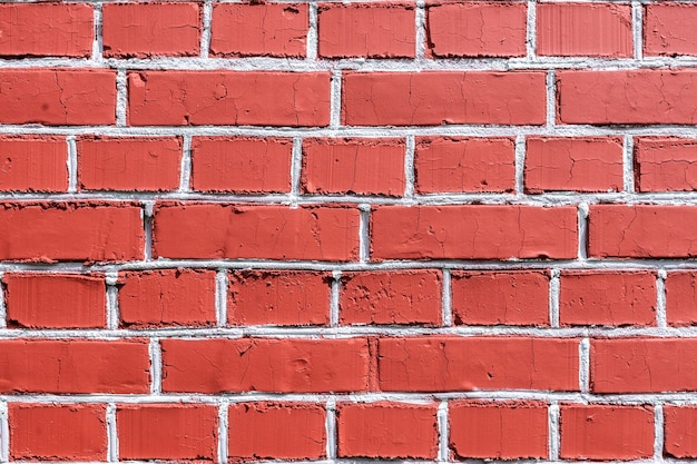 Foto parede de tijolo vermelho para plano de fundo ou textura