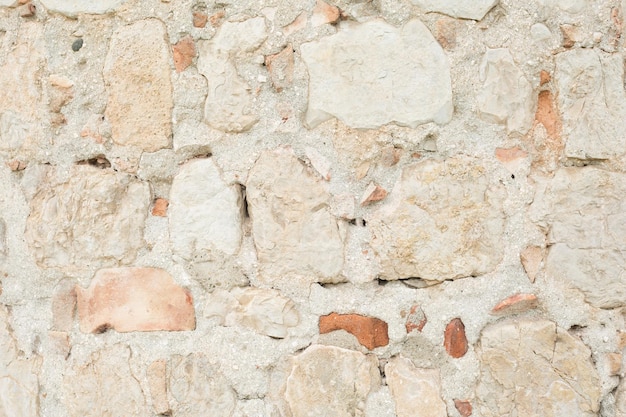 Parede de tijolos antigos de textura de alvenaria leve e velha