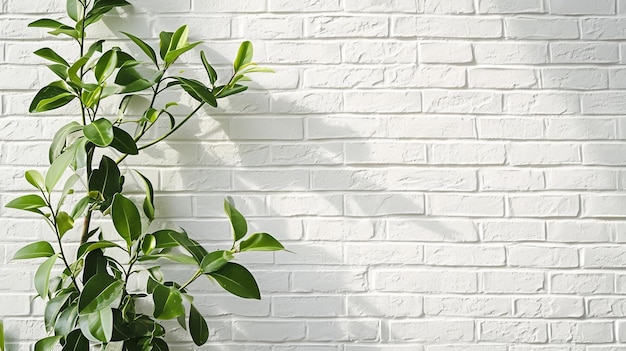 parede de tijolos brancos com planta