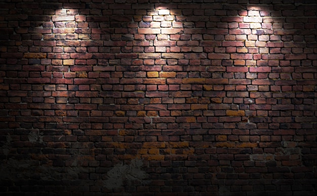 Foto parede de tijolos com luzes