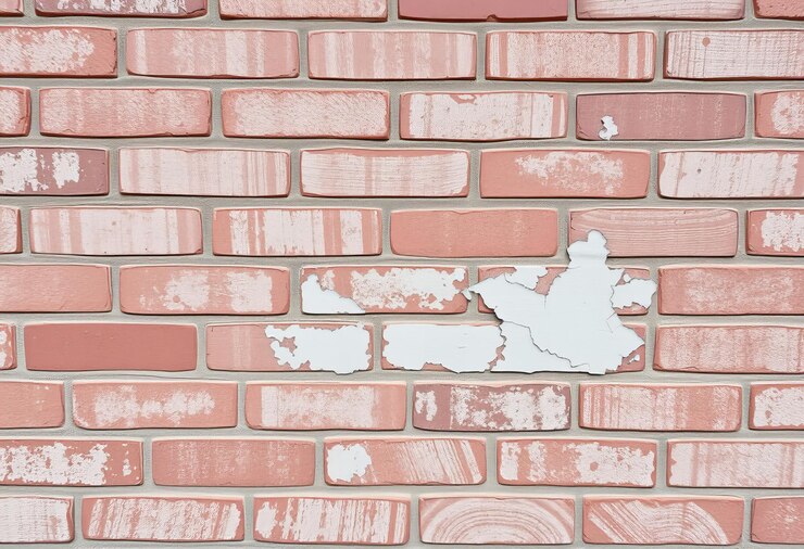 Foto parede de tijolos com pintura descascante