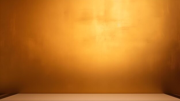 Parede dourada com bela iluminação Fundo minimalista elegante para apresentação de produtos