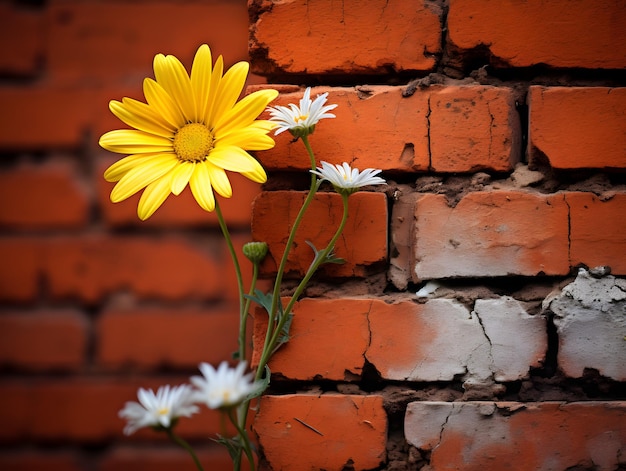 parede plana e flor