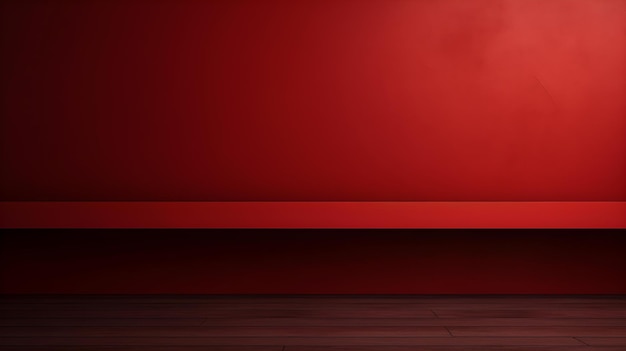 Parede vermelha com bela iluminação Fundo minimalista elegante para apresentação de produtos