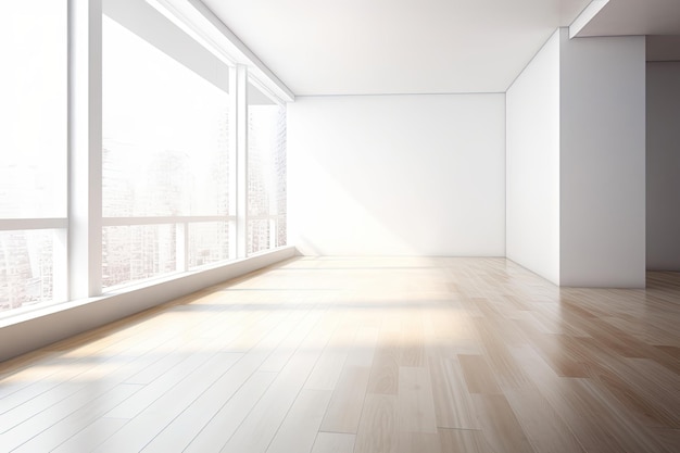 Paredes blancas en una habitación vacía arquitectura interior minimalista en el fondo