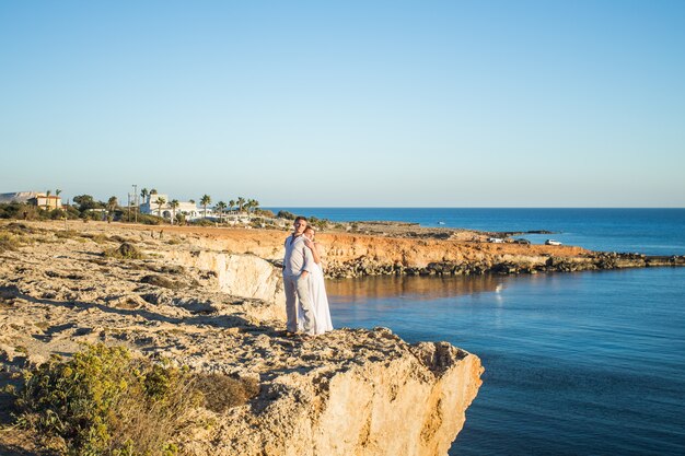 Pareja amor playa romance unidad concepto