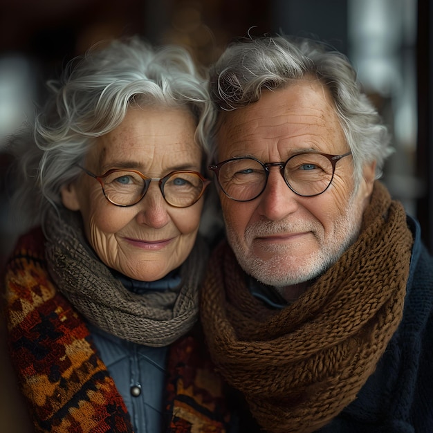 Pareja de ancianos compartiendo un cálido abrazo, felicidad en sus años dorados, que retrata el amor y el afecto eternos.