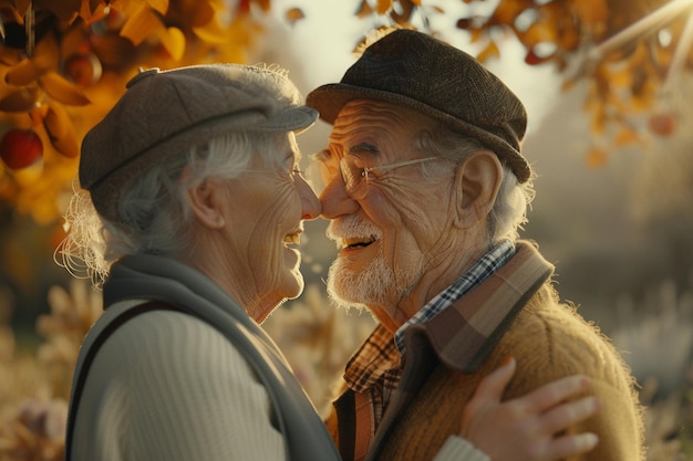 Una pareja de ancianos compartiendo un momento alegre