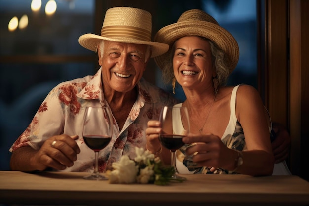 Una pareja de ancianos disfruta de un viaje romántico después de su jubilación