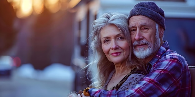 Pareja de ancianos que se muda a una nueva casa comenzando de nuevo en la jubilación Concepto Nuevos comienzos Vida de jubilación Transición a una nueva vivienda Parejas de ancianos comenzando de novo