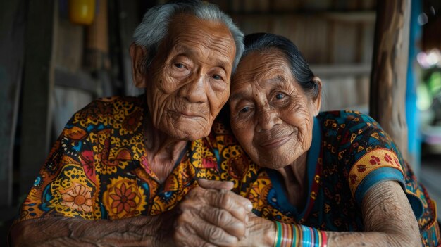 Una pareja de ancianos tomados de la mano