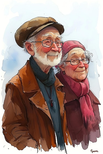 Una pareja de ancianos