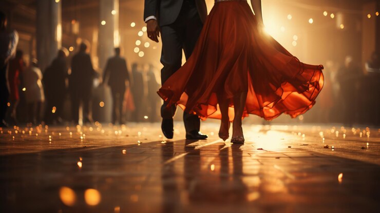 Pareja bailando en discoteca generativa ai