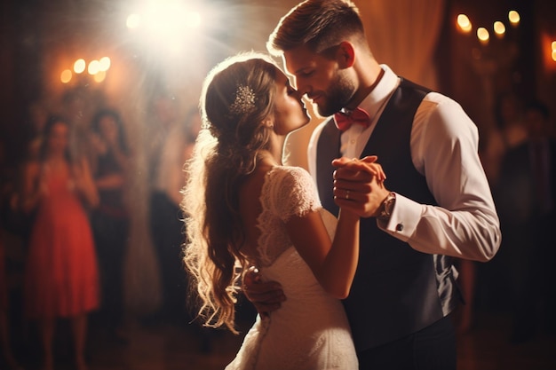 una pareja bailando en su boda