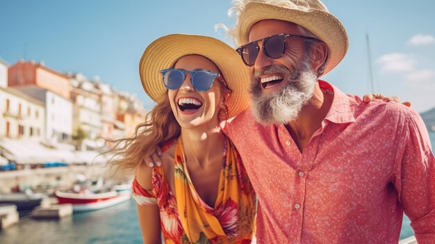 Una pareja en un barco en Venecia