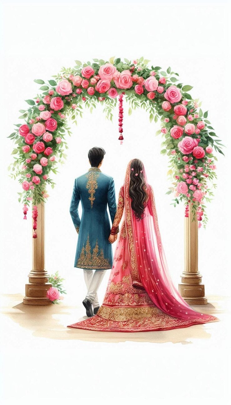una pareja de bodas enamoradas de un hombre y una mujer