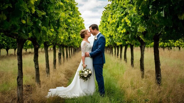 Una pareja de bodas en Francia