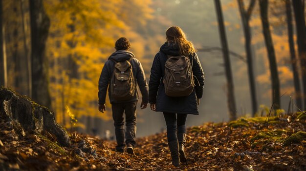 pareja en el bosque