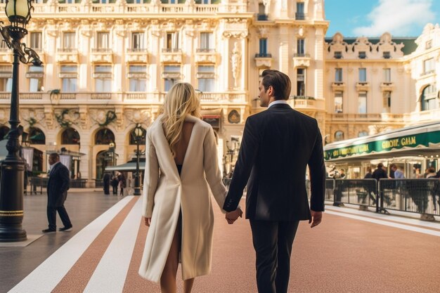 Una pareja caminando por la calle cogidos de la mano