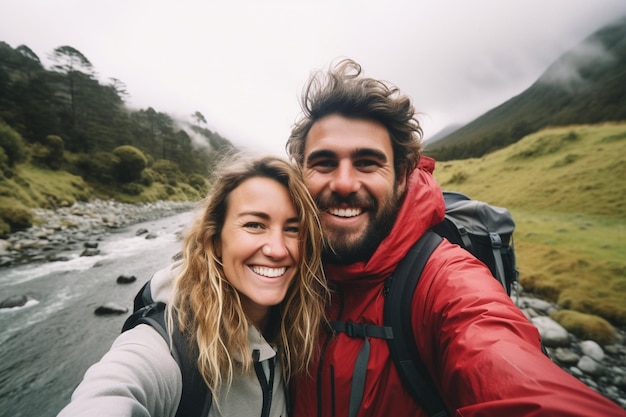 Una pareja caminando juntos en el desierto.