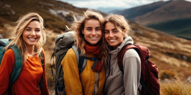 pareja de chicas en las montañas