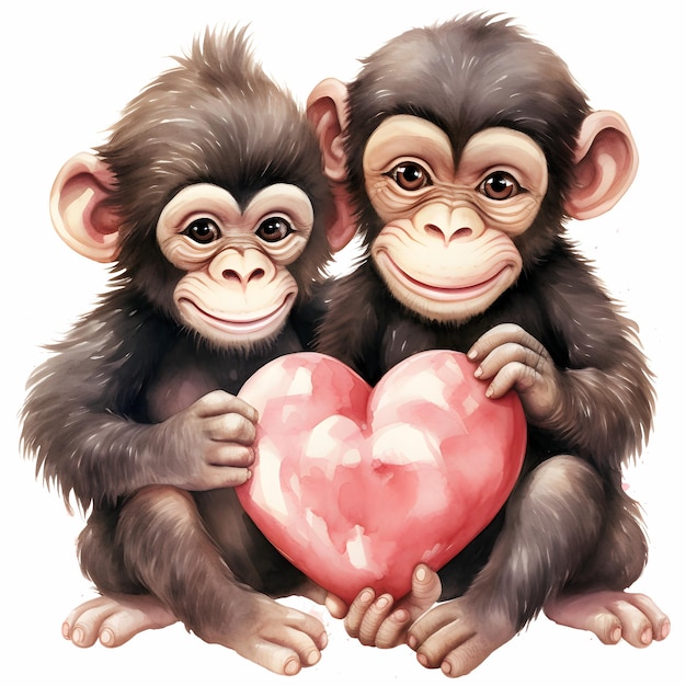 Pareja de chimpancés de San Valentín