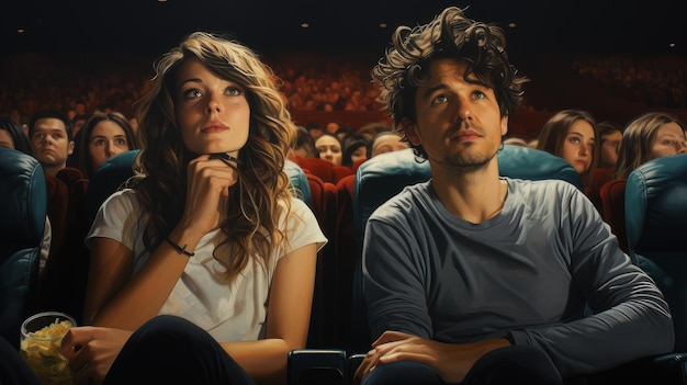 Foto pareja en el cine